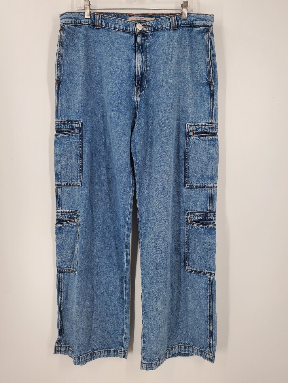 Women's Hudson Jeans Cargo Sandlot Wide Leg Size 34 NEW